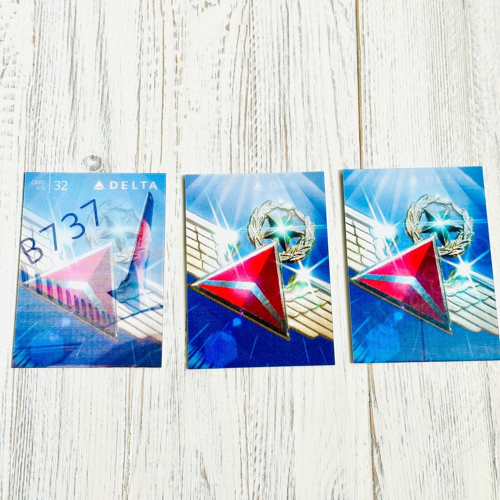 Delta Airline Pilot Trading/Collectible Cards Boeing Holographic (set of 3) NEW
