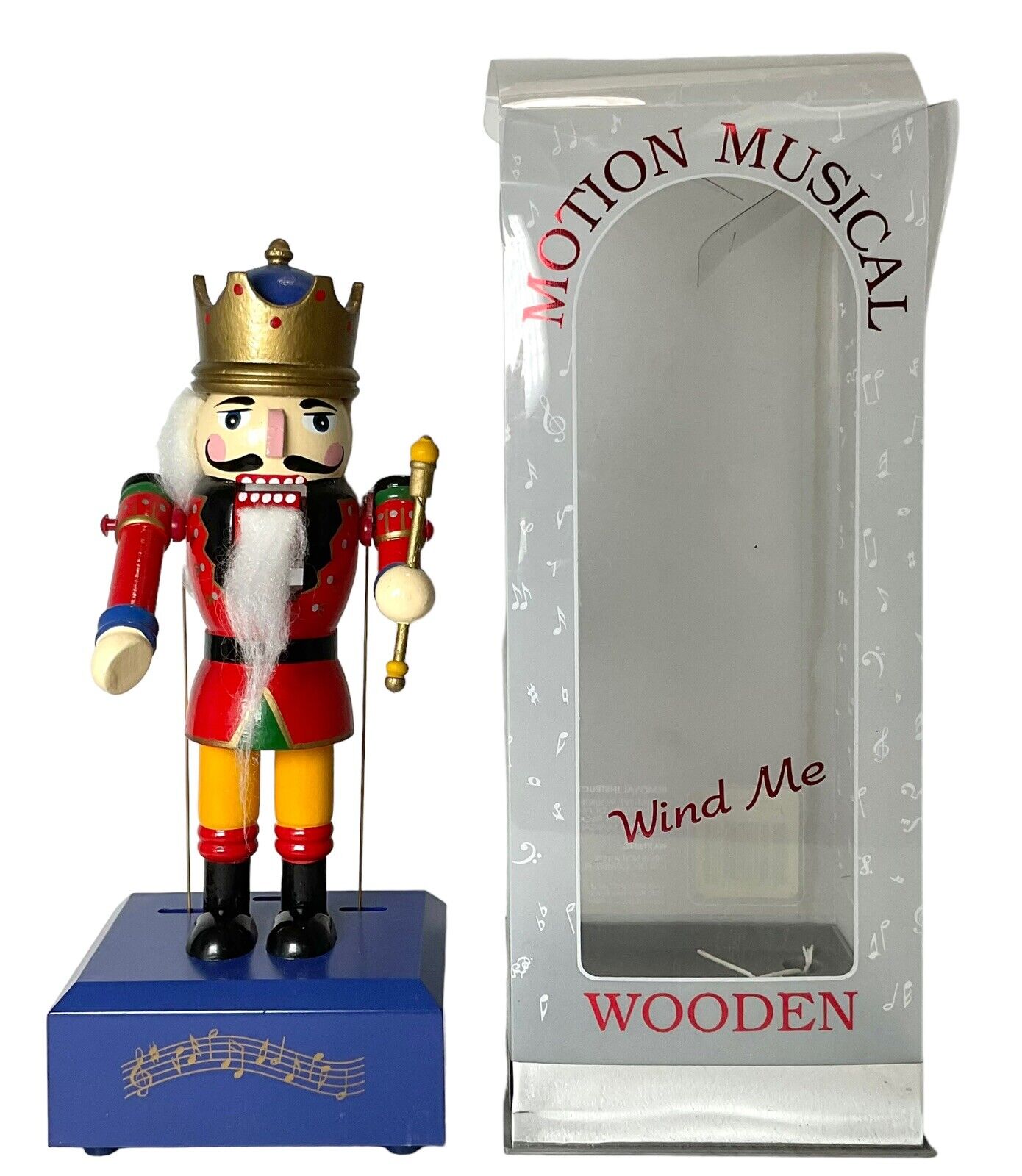 Vintage Motion Musical Wooden Wind Up Nutcracker “Parade Of The Wooden Solider”