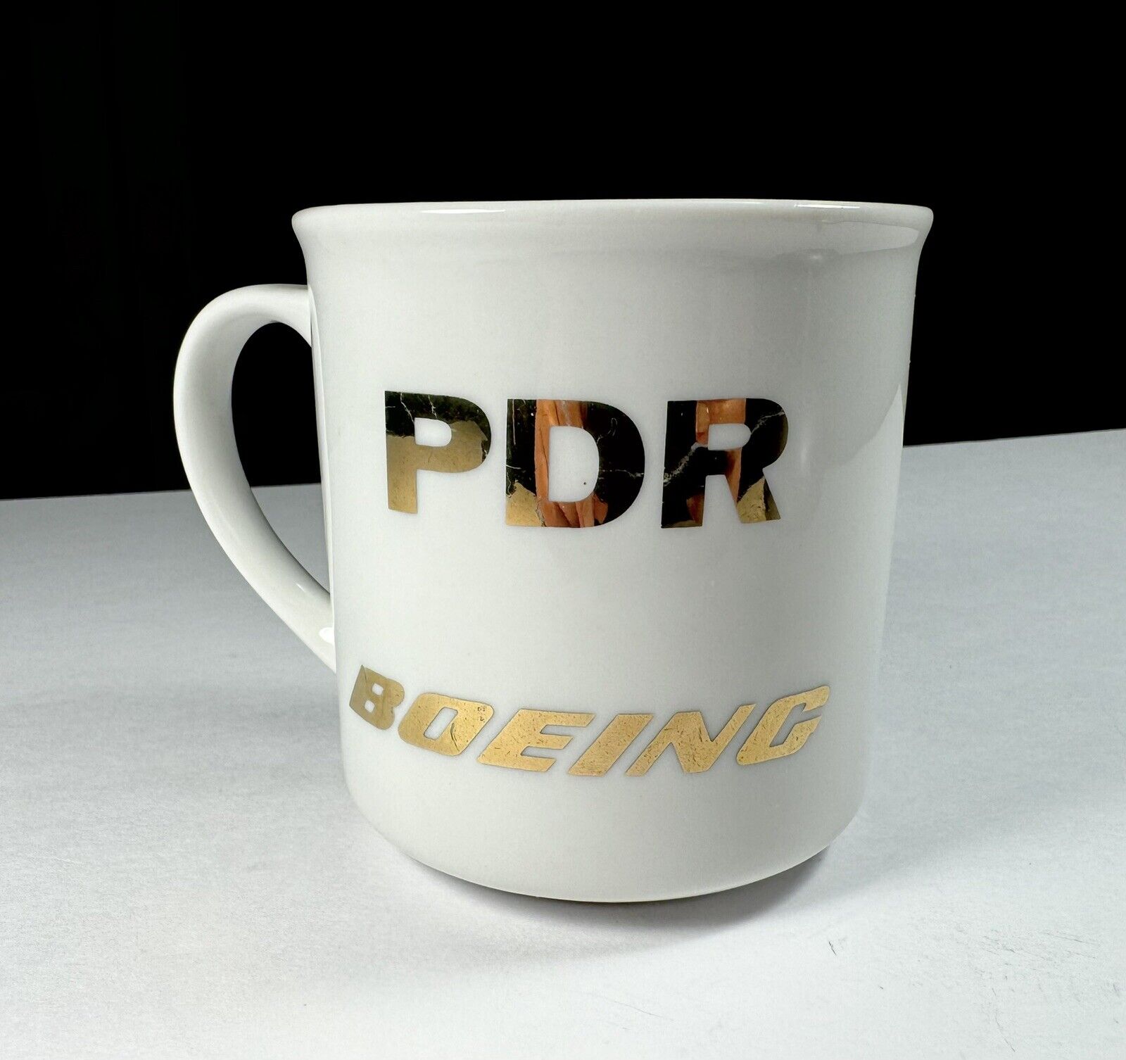 Vintage Boeing PDR Freedom Ceramic Mug W/ Gold Lettering / Design Exc Vtg Cd