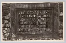 Truckee California, Donner Monument Plaque, Vintage RPPC Real Photo Postcard picture