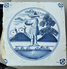 Dutch Delft Tile blue 1750  shepherd picture