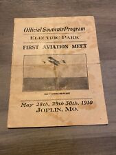 First Aviation Meet Program Joplin MO 1910 JC Mars & Charles F Willard Flight picture