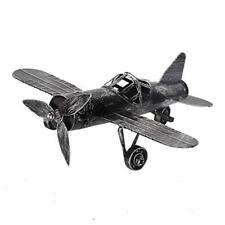 Vintage Airplane Model Wrought Iron Aircraft Biplane Iron Aircraft Black picture
